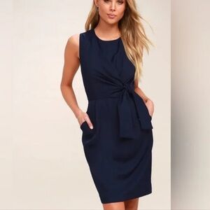 Lulu's Navy Blue Knotted Mini Dress